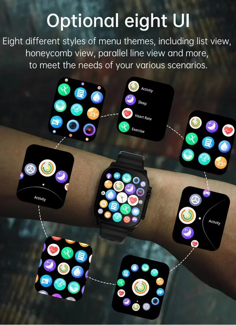 T900 Ultra Smartwatch with Bluetooth Calling, Message Alerts, Heart Rate Monitoring, and Sports Features for Android and iOS - Unisex Design