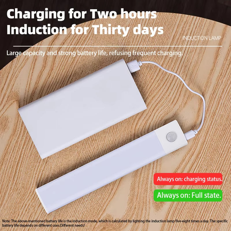 Wireless LED Motion Sensor Night Light - USB Rechargeable Cabinet and Wardrobe Lamp for Kitchen Backlighting