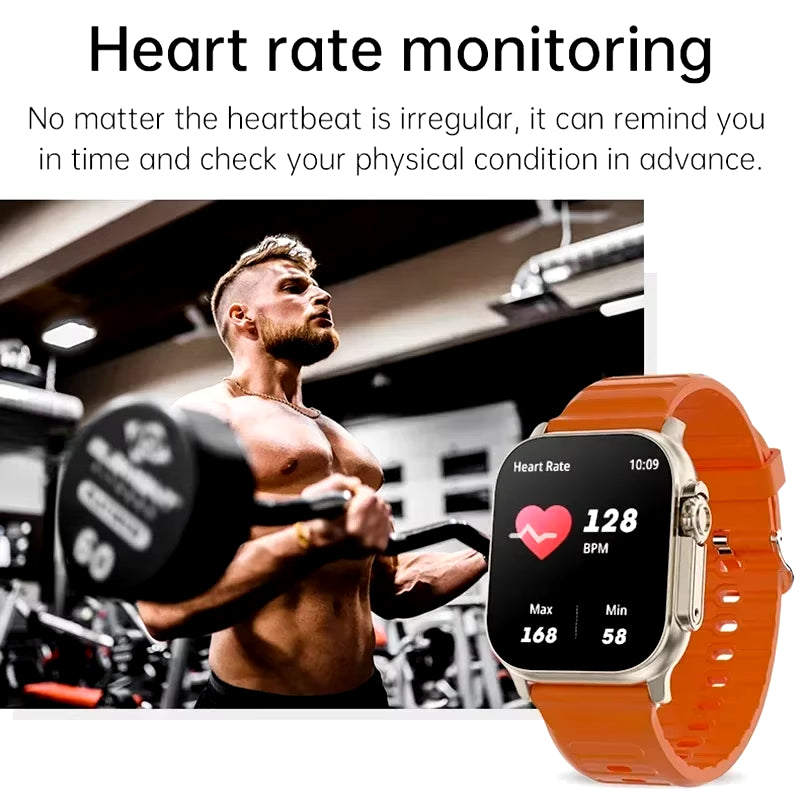 T900 Ultra Smartwatch with Bluetooth Calling, Message Alerts, Heart Rate Monitoring, and Sports Features for Android and iOS - Unisex Design